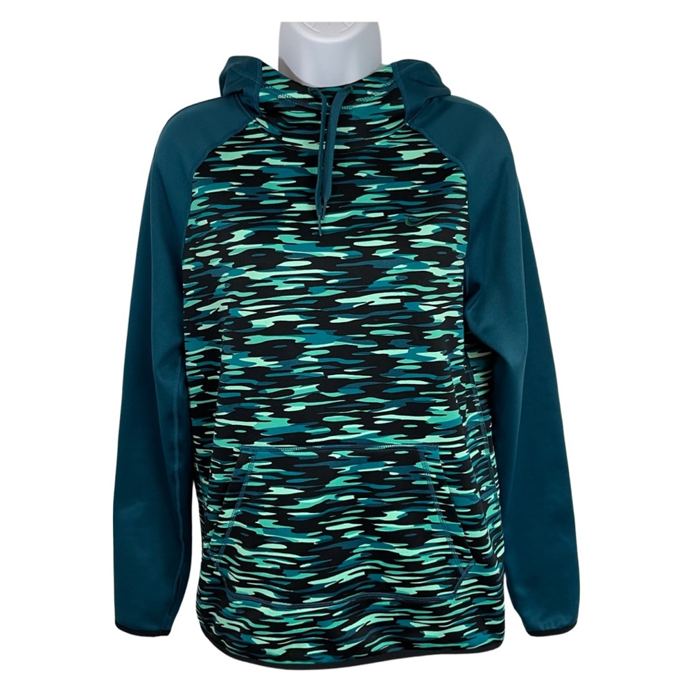 Nike Therma-FIT Haze Drawstring Hoodie Jacket S Teal Thumb Holes - Picture 2 of 8
